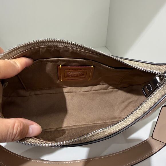 Coach Teri Shoulder Bag In Rainbow Signature Canvas CDA91 Sand Multi